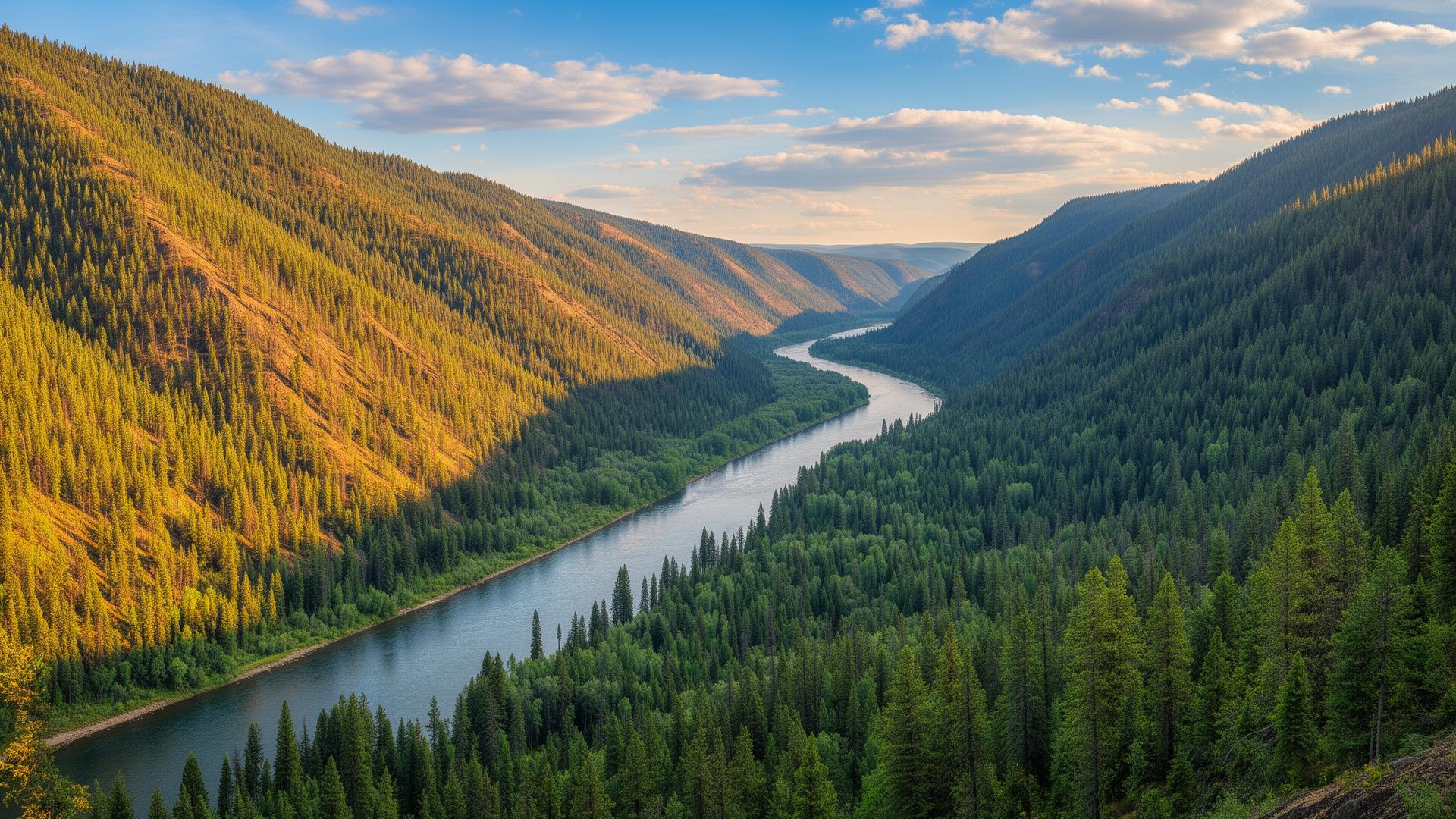 Clearwater River valley landscape in North Central Idaho